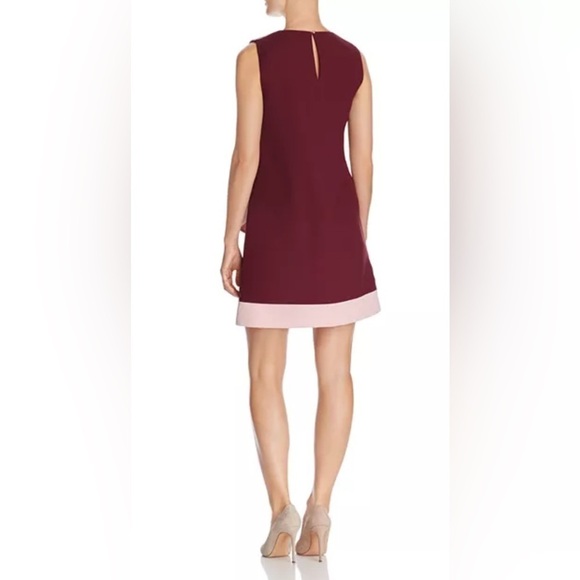 NEW Ted Baker London Braedyn Sleeveless Two-Tone Layered Dress Maroon Sz 0 - Picture 2 of 12